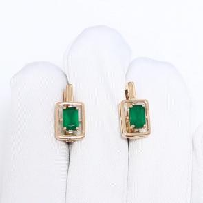 Золотые серьги Karatov с агатом Т10102Г823 фото