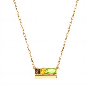 Золотое колье Karatov с хризолитом, цитрином и раухтопазом Т101111081 фото