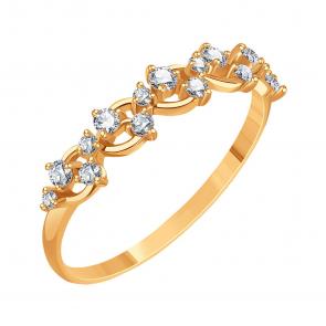 Золотое кольцо Karatov с фианитом Т102015566 фото