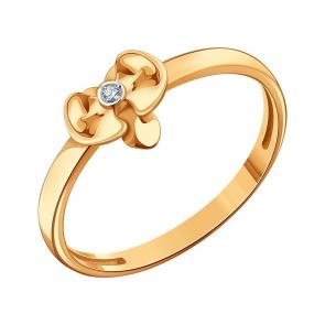 Золотое кольцо Karatov с фианитом Т10201Д274 фото