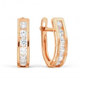 Золотые серьги Karatov с фианитом Т102028242 фото