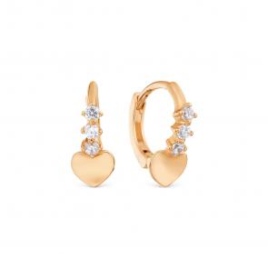 Золотые серьги Karatov с фианитом Т102029723 фото