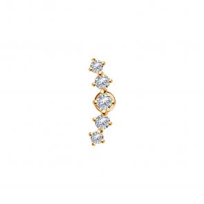 Золотой пирсинг-серьга в хрящ Karatov с фианитом Т102077186 фото