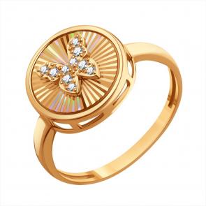 Золотое кольцо Karatov с фианитом Т10261Д143 фото