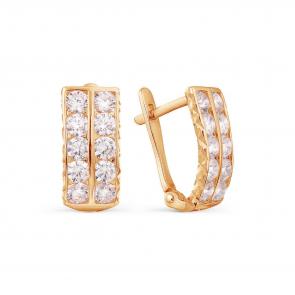 Золотые серьги Karatov с фианитом Т102627639 фото