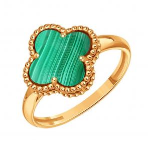 Золотое кольцо Karatov с малахитом Т10301Б802-03 фото