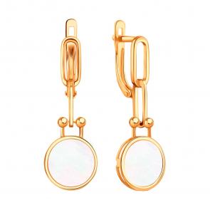 Золотые серьги Karatov с перламутром Т10302В606 фото