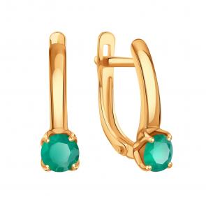 Золотые серьги Karatov с агатом Т10302В939 фото