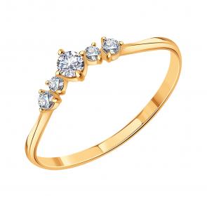 Золотое кольцо Karatov с фианитом Т107017240 фото