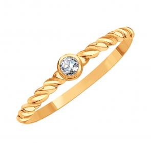 Золотое кольцо Karatov с фианитом Т10701Д822 фото