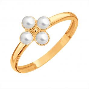 Золотое кольцо Karatov с жемчугом Т10801Д085 фото