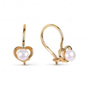 Золотые серьги Karatov с жемчугом Т108027381 фото