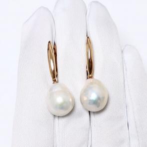 Золотые серьги Karatov с жемчугом Т10802В887-01 фото