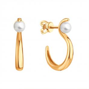 Золотые серьги Karatov с жемчугом Т10802Г398 фото