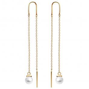 Золотые серьги Karatov с жемчугом Т10802Е126 фото