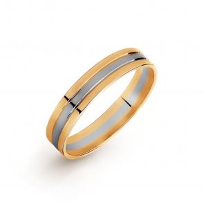 Обручальное кольцо 4,5 мм из комбинированного золота Karatov Т130013803 фото