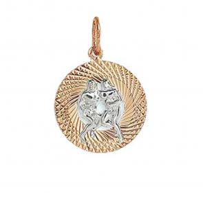 Золотая подвеска Знак зодиака Близнецы Karatov Т130631880 фото