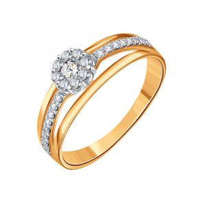Золотое кольцо Karatov с бриллиантом Т131015104 фото