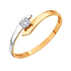 Золотое кольцо Karatov с бриллиантом Т131017493 фото