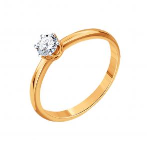 Золотое кольцо Karatov с бриллиантом Т131017507 фото