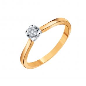 Золотое кольцо Karatov с бриллиантом Т13101Б214 фото