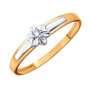 Золотое кольцо Karatov с бриллиантом Т13101Д958 фото