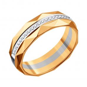 Кольцо из комбинированного золота Karatov с бриллиантом Т13161Д604 фото