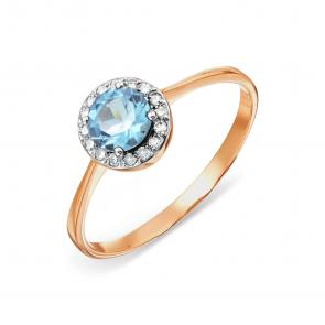 Золотое кольцо Karatov с топазом и бриллиантом Т141014119 фото
