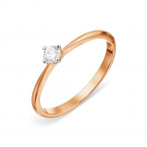 Золотое кольцо Karatov с бриллиантом Т141018126-ЛЛ фото