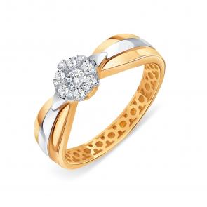 Золотое кольцо Karatov с бриллиантом Т14101Б219 фото