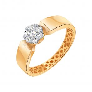 Золотое кольцо Karatov с бриллиантом Т14101Б220 фото