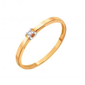 Золотое кольцо Karatov с бриллиантом Т14101Б248 фото
