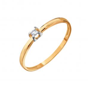 Золотое кольцо Karatov с бриллиантом Т14101Б249 фото