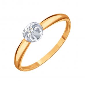 Золотое кольцо Karatov с бриллиантом Т14101Б299 фото