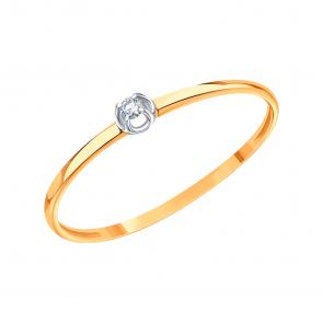 Золотое кольцо Karatov с бриллиантом Т14101Б481 фото