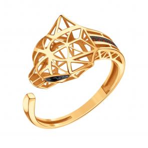 Золотое кольцо Karatov с чёрным бриллиантом и коньячным бриллиантом Т14101Б608 фото