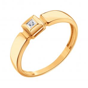 Золотое кольцо Karatov с бриллиантом Т14101Д189 фото