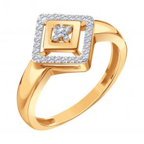 Золотое кольцо Karatov с бриллиантом Т14101Д337 фото