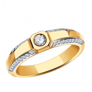 Золотое кольцо Karatov с бриллиантом Т14101Д599 фото