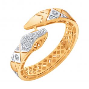 Золотое кольцо Символ года Змея Karatov с бриллиантом Т14101Д630 фото