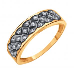 Золотое кольцо Karatov с бриллиантом Т14101И010 фото