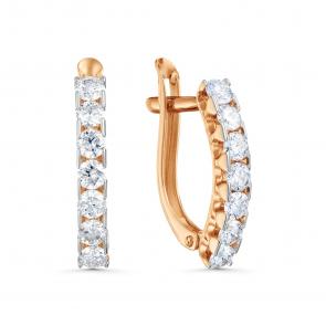 Золотые серьги Karatov с бриллиантом Т14102Б578 фото