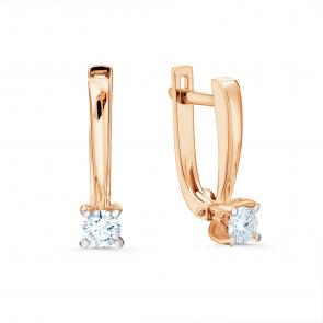 Золотые серьги Karatov с бриллиантом Т14102В145 фото