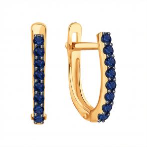 Золотые серьги Karatov с сапфиром Т14102В775 фото