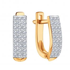 Золотые серьги Karatov с бриллиантом Т14102Г082 фото