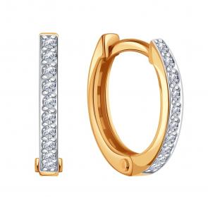 Золотые серьги Karatov с бриллиантом Т14102Г083 фото