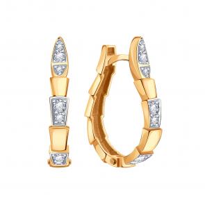 Золотые серьги Символ года Змея Karatov с бриллиантом Т14102Г159 фото