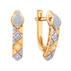 Золотые серьги Символ года Змея Karatov с бриллиантом Т14102Г896 фото