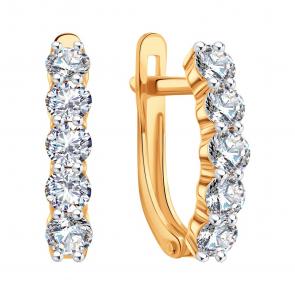 Золотые серьги Karatov с бриллиантом Т14102Е071 фото