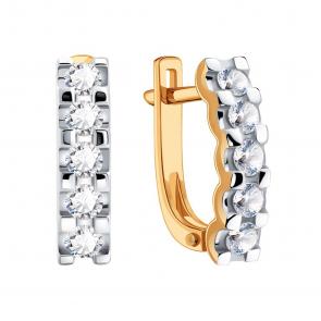 Золотые серьги Karatov с бриллиантом Т14102Е072 фото